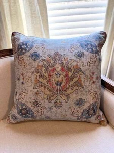 Colorful Linen Tapestry Damask Throw Pillow Set Of 2 - Picture 1 of 6
