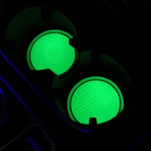 2PCS Bling Glow In The Dark Car Cup Holder Insert Coasters Mat Pad Accessories - Picture 1 of 10