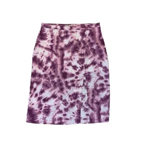 BCBGeneration Tie Dye Midi Skirt Womens 12 Lavender Herb Front Slit Pencil Lined - Picture 1 of 12