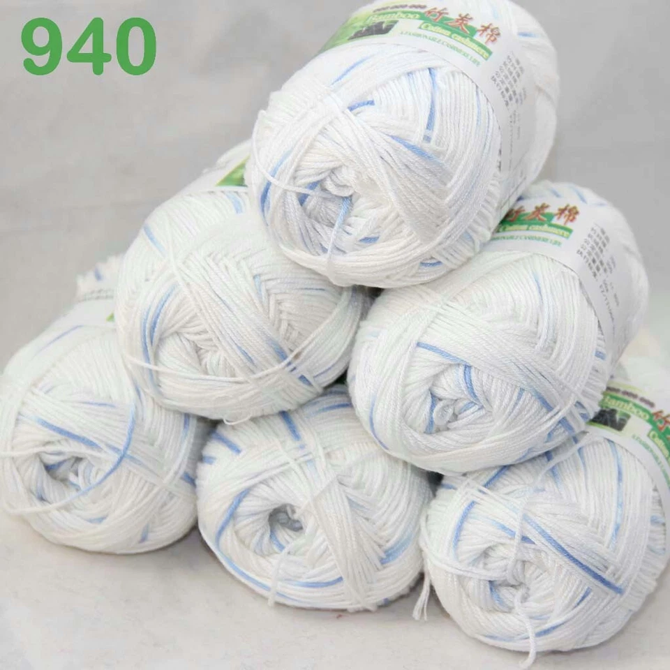 Sale Lot 6SkeinsX50g Soft Bamboo Cotton Baby Wrap Hand Knitting Crochet Yarn 940 - Image 1 of 4