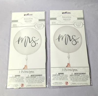 JUEGO DE FOTOS DE BODA/COMPROMISO GLOBOS LÁTEX BLANCO SEÑORA 24" (2) - NUEVO Foto 1 de 2