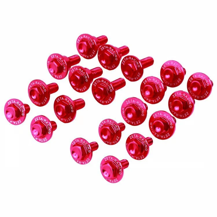 Kit de parafusos de corpo de alumínio Zeta - Bicicleta vermelha para motocicleta ZE88-5062 634-8349R - Imagem 1 de 3
