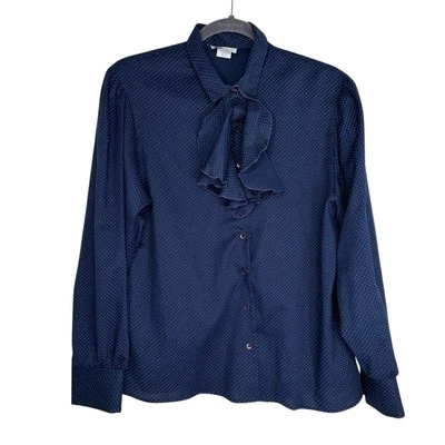 Blusa Levi Strauss Abotonada Azul con Lunares Blancos Oscura Academia Talla L Foto 1 de 4