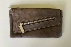 Junior Drake Brown Leather Wallet with 3 Zip Compartments - Picture 1 of 1