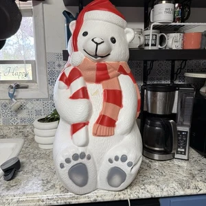 Vintage 2003 TPI Coca Cola Eisbär Weihnachten 29" hoch beleuchtete Blasform Garten Dekor - Bild 1 von 12