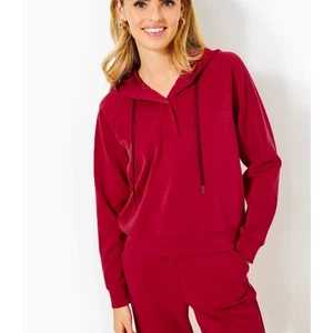 Lilly Pulitzer Malbec Red Kendy Upf 50+ Pullover Size M - Picture 1 of 10