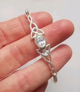 Sterling Silver CZ Celtic Bangle. R8M - Picture 1 of 3