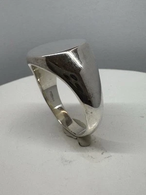 Solid Sterling Silver Gents Round Signet Ring Brand New Size P 925 - Image 1 of 4