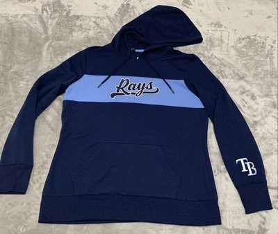 Sudadera con Capucha Tampa Bay Rays Mujer Azul Medio Béisbol Sudadera con Capucha Bordada MLB Foto 1 de 4