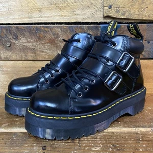 Dr Martens BRYONY Buckled Platform Black Boots Women’s Size EU 39 US 8 See Pics - Picture 1 of 12