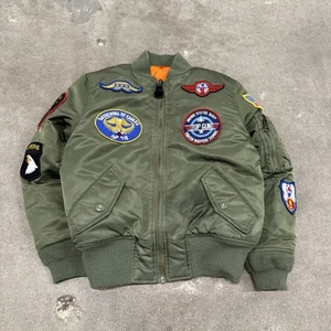 Alpha Industries MA-1 Flight Bomber Aviation Jacket Patches Sz 6/7 - Picture 1 of 8