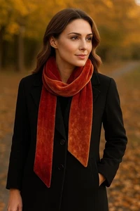 Kevin O’Brien Studio Artisan Velvet Scarf – Handmade in USA – Autumn Tones - Bild 1 von 8