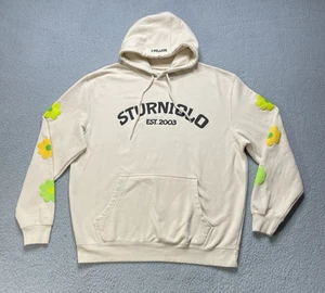 Sturniolo Drillinge Hoodie Beige Langarm Logo Blumen Fleece Pullover Herren XL - Bild 1 von 21