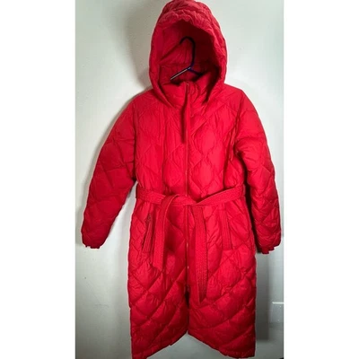 ATHLETA Down Coat Womens Duster Boulevard Red Quilted Puffer Jacket Sz Medium - Image 1 of 4