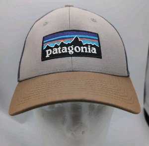 Patagonia Hombre Azul Amarillo/Gris Caqui Malla Camionero Sombrero Snapback - Imagen 1 de 6