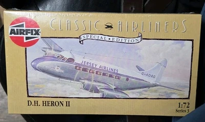 AIRFIX 1/72 MODELLFLUGZEUG BAUSATZ Classic Airliners DH Heron II Jersey Airlines - Bild 1 von 4