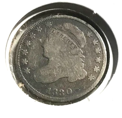 elf Capped Bust Dime Close Collar Strike 1830  97n37 - Image 1 of 2