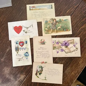 LOT OF Vintage Postcards. Birthday. Valentines. Easter. NOS 7 Cards - Picture 1 of 6