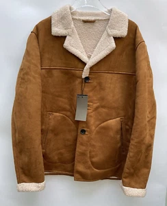 Zara Mens Tan Borg Jacket Coat Jacket Size XXL Ref 4341 404 RRP £99 - Picture 1 of 8