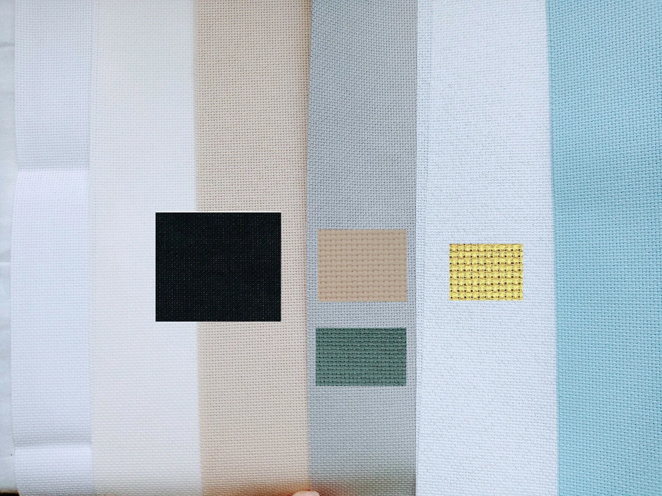 ZWEIGART FEIN AIDA STICKSTOFF - 7,0 Stiche/cm - 10 FARBEN - METERWARE 1m á 32,75€-38,75€