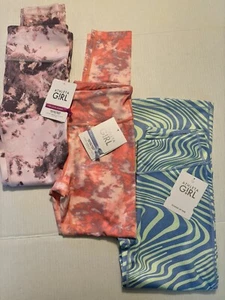 NWT*Lot of 3 Athleta Girl High Rise Chit Chat Tights*XL/14*Purple*Pink*Blue - Picture 1 of 4