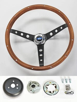 Volante madera 15" Falcon Thunderbird Galaxie Bronco F100 F250 F350 Grant Foto 1 de 4