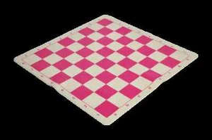 Regulation Silicone Tournament Chess Board - 2.25" Squares Pink & Natural - Picture 1 of 1