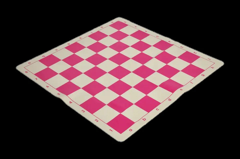 Regulation Silicone Tournament Chess Board - 2.25" Squares Pink & Natural - Image 1 of 1