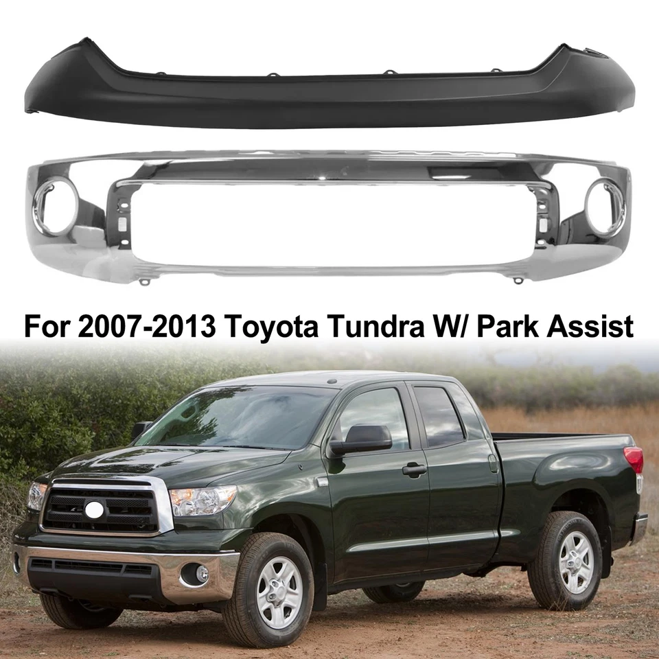 Комплект хромированной лицевой панели переднего бампера с системой помощи при парковке для Toyota Tundra 2007-2013 - Изображение 1 из 4