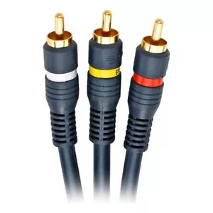 Cavo M/M maschio PYTHON Premium oro 24K composito 3 RCA (Rosso, Bianco, Giallo) 6 piedi - Foto 1 di 1