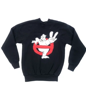 Vintage Ghostbusters Kids Sweater Columbia Black Boys Large 80s READ - Picture 1 of 8