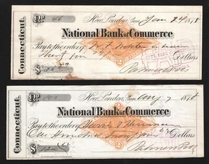 OPC X2 1878 Primer Banco Nacional de Comercio Borrador/Cheque Sc#RN-G1 49403 - Imagen 1 de 2