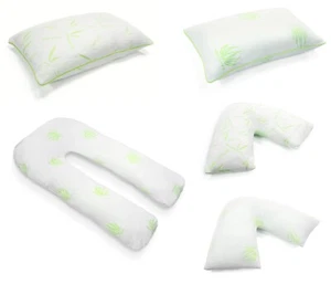 Soft Bamboo Aloe Vera Pillow With Pillowcase, V Pillow Pregnancy Jumbo Pillow - Picture 1 of 27