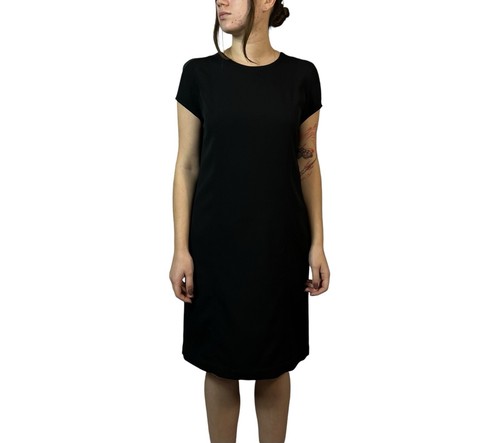 Abito tubino donna Burberry Brit 100% lana manica corta nero taglia US 10 UK 12