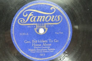 Majestic Saxophone Sextette - FAMOUS 3130 - But I Hate to Go Home Alone & Nobody - Picture 1 of 2