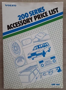 Volvo 200 Series Accessories Price List Brochure 1984 - Part Numbers - Picture 1 of 3