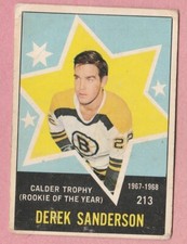 1968-69 O-Pee-Chee Derek Sanderson Calder Trophy Card #213