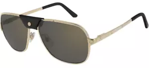 CARTIER SANTOS CT0165S 002 GOLD/GREY GOLD LENS AUTHENTIC EYEGLASSES 60-16 FRANCE - Picture 1 of 6