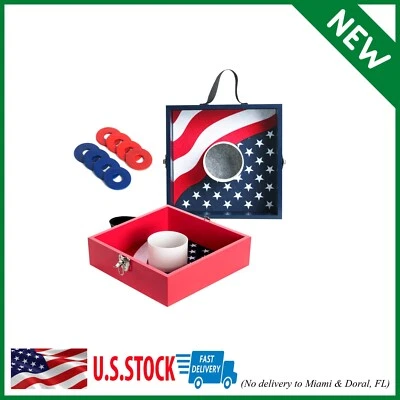 Juego de Lanzamiento de Lavadora Juegos al Aire Libre Patio Gigante Césped Juegos Patrón Bandera con 8 Lavadoras Foto 1 de 4