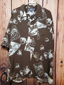 South Pole SUMO Button Up Shirt Vintage 1990s Y2K Short Sleeve Mens Size XL