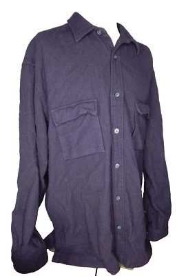 EDDIE BAUER button up wool cashmere blend navy blue shirt long sleeve 2XL TALL - Image 1 of 4