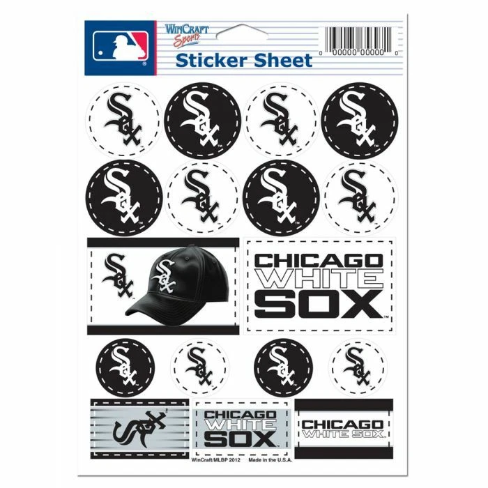 Chicago White Sox 5 x 7 Sticker Sheet Free Shipping - Image 1 of 1