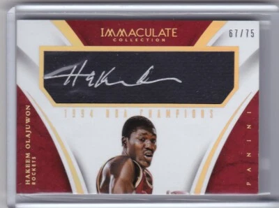 2014-15 Panini Immaculate Champions Auto #16 Hakeem Olajuwon 67/75 T2 - Image 1 of 2