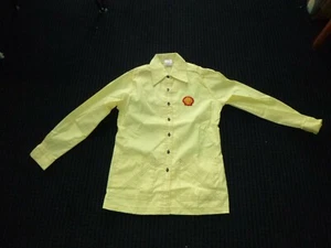 NOS Vtg 60s 70s Shell Oil Yellow Uniform Shirt Tunic Size Medium Never Worn - Picture 1 of 10