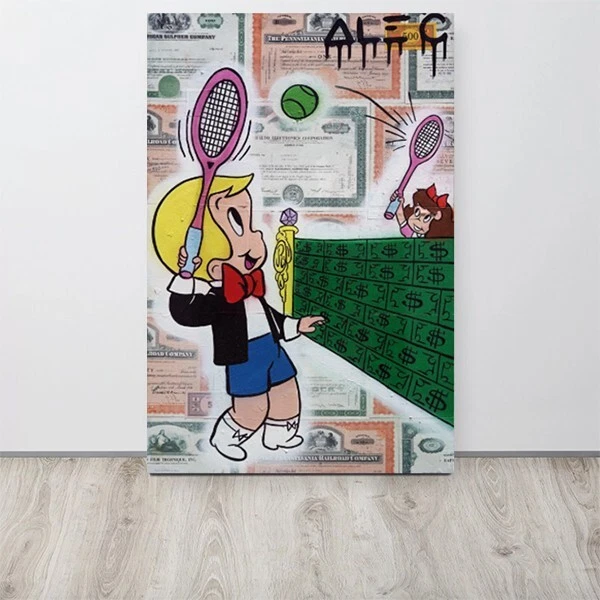 Alec Monopoly Canvas Print "Richie Throwing _ Paper Airplanes" Wall Art - Image 1 of 4