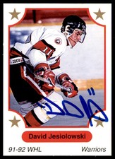 1991-92 7th Inning Sketch WHL David Jesiolowski Auto Moose Jaw Warriors #274 NO