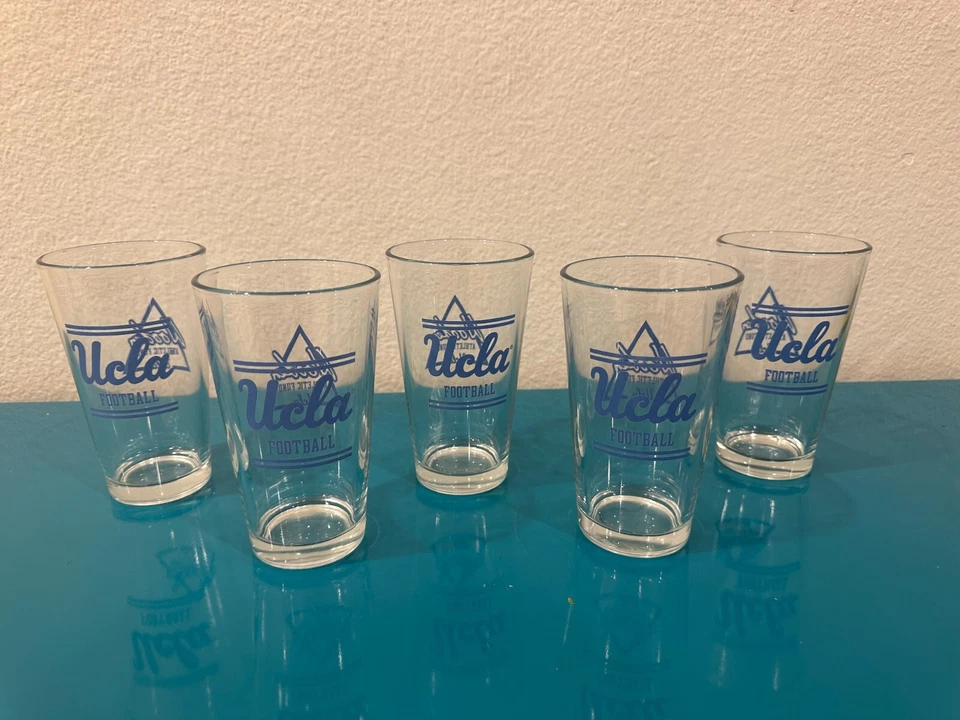 5 VTG UCLA WOODEN ATHLETIC CLUB FUND BASKETBALL TEAM PINT BEER GLASS 16oz RARE - Image 1 of 4