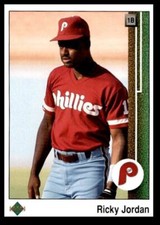 1989 Upper Deck Ricky Jordan Rookie e Philadelphia Phillies #35