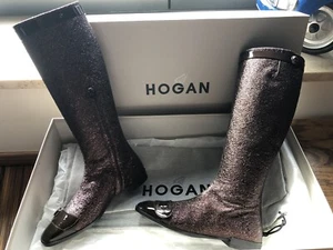 HOGAN Damen Leder Stiefel bronze/braun EU 36 BOX - Bild 1 von 9