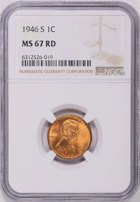 1946 S Lincoln Wheat NGC MS 67 RD 1C - Image 1 of 4